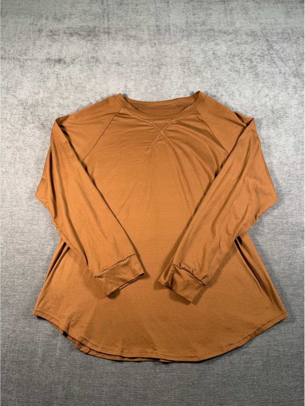 Lululemon's Women's Crew Neck Long Sleeve Athletic Shirt in Rust Orange